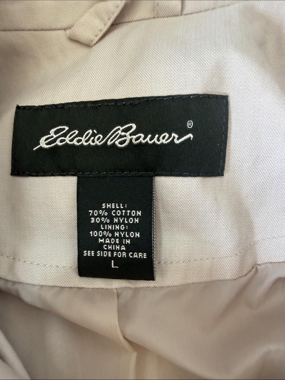 Eddie Bauer Light Cream Single-Breasted Trench Coat - Picture 2 of 4